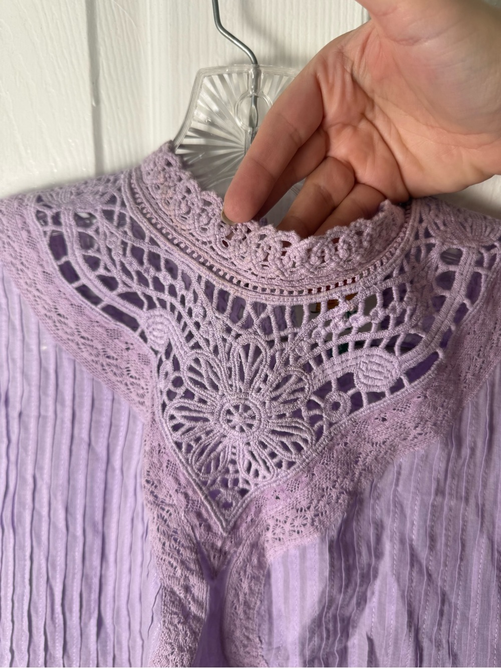 Farm Rio Lilac Lace Ruffled Blouse S - Picture 3 of 8